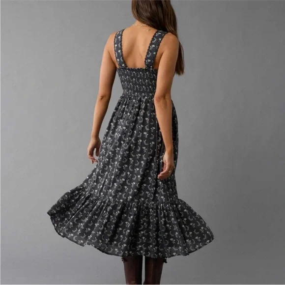 American Eagle Outfitters Corset Bodice Floral Midi Dress - Picture 2 of 5